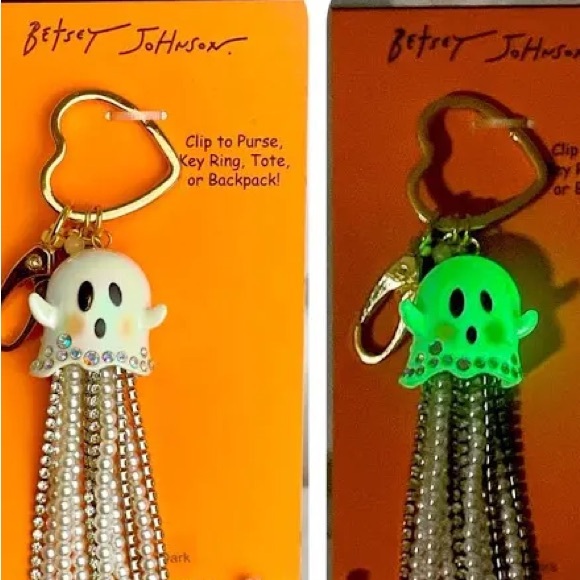 Betsey Johnson spider and ghost set of 2 key fobs/purse charms - Picture 8 of 10